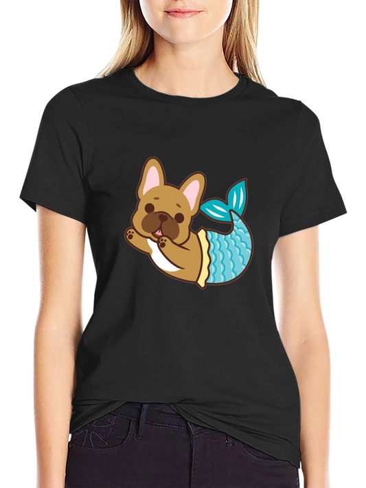 Dog Mermaid T-Shirt - Cute French Bulldog Tee