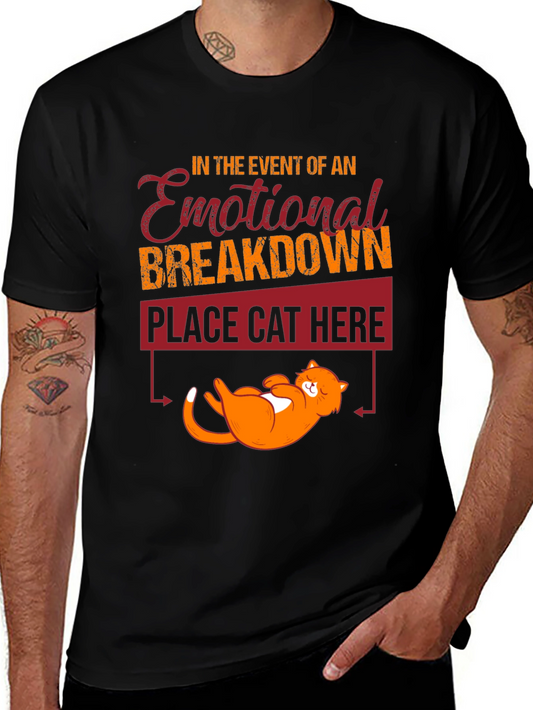 Emotional Breakdown Cat T-Shirt Funny