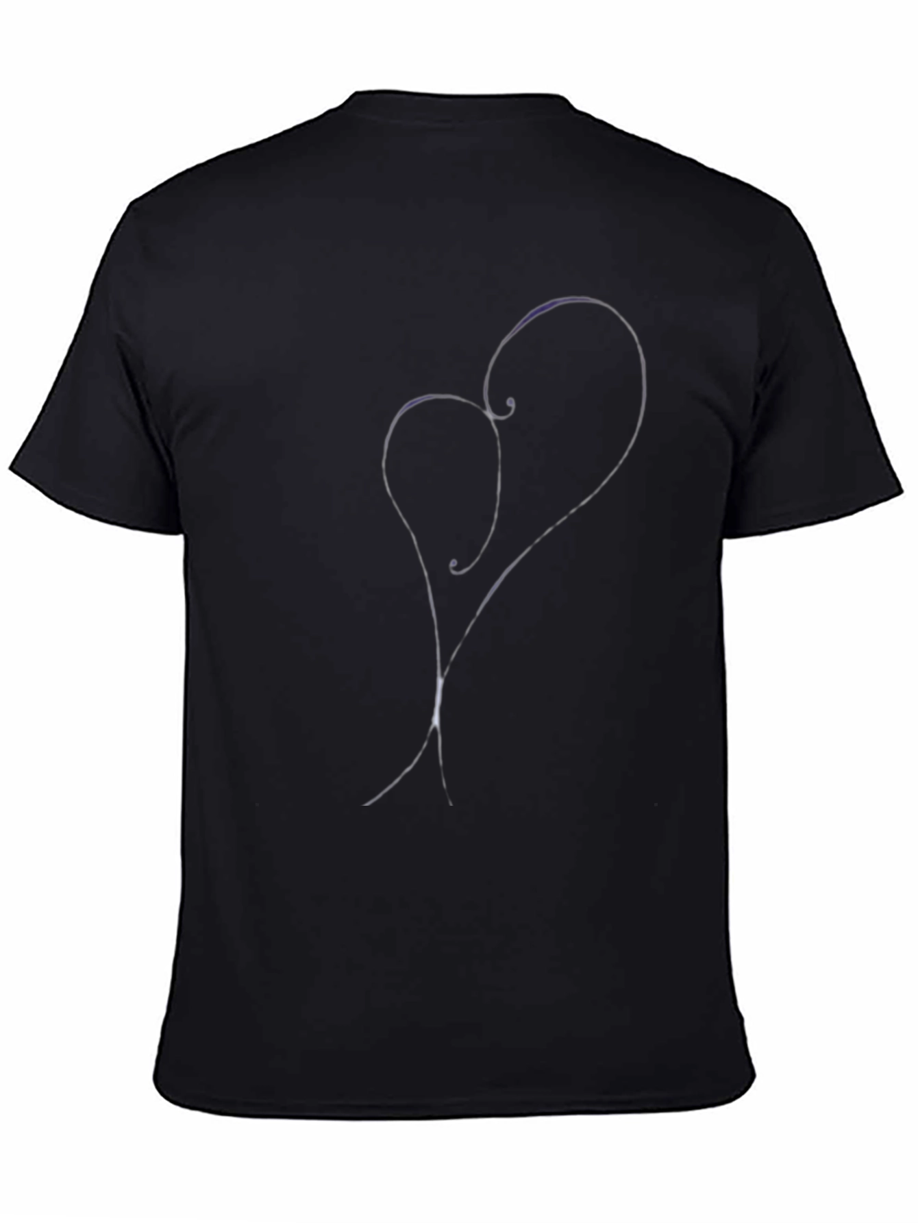 Heart Sketch Black T-Shirt