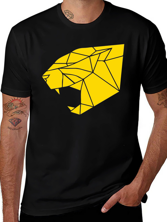Geometric Panther Graphic Tee - Bold Statement Shirt