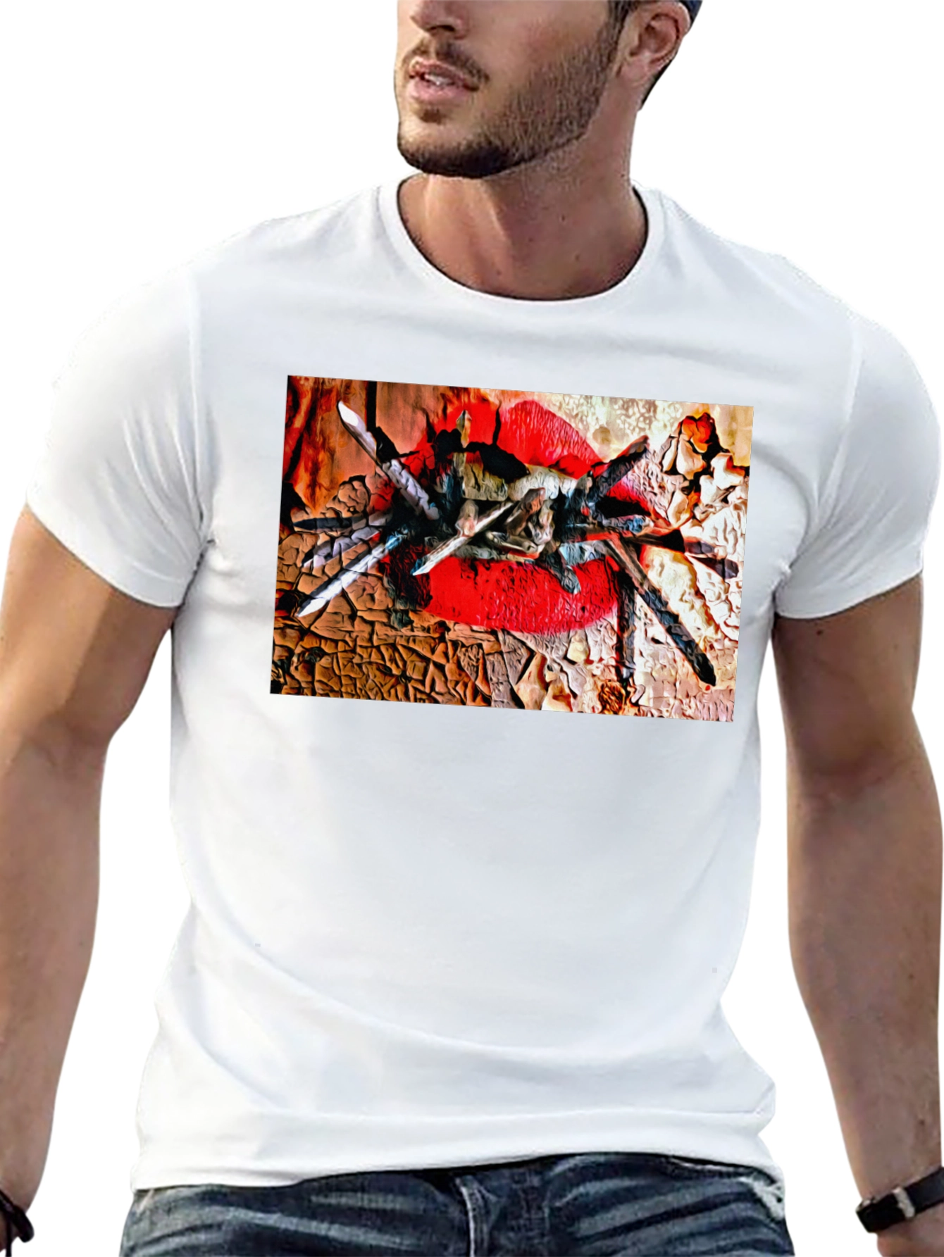 Tarantula Lips Graphic Black T-Shirt