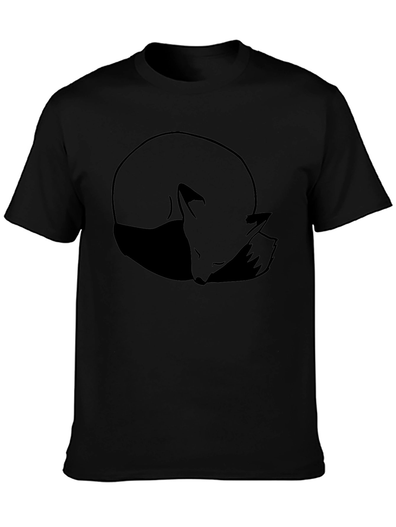 Sleeping Fox Graphic Black T-Shirt