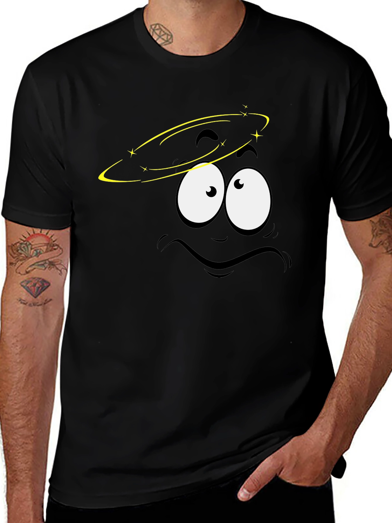 Dizzy Face Graphic Black T-Shirt