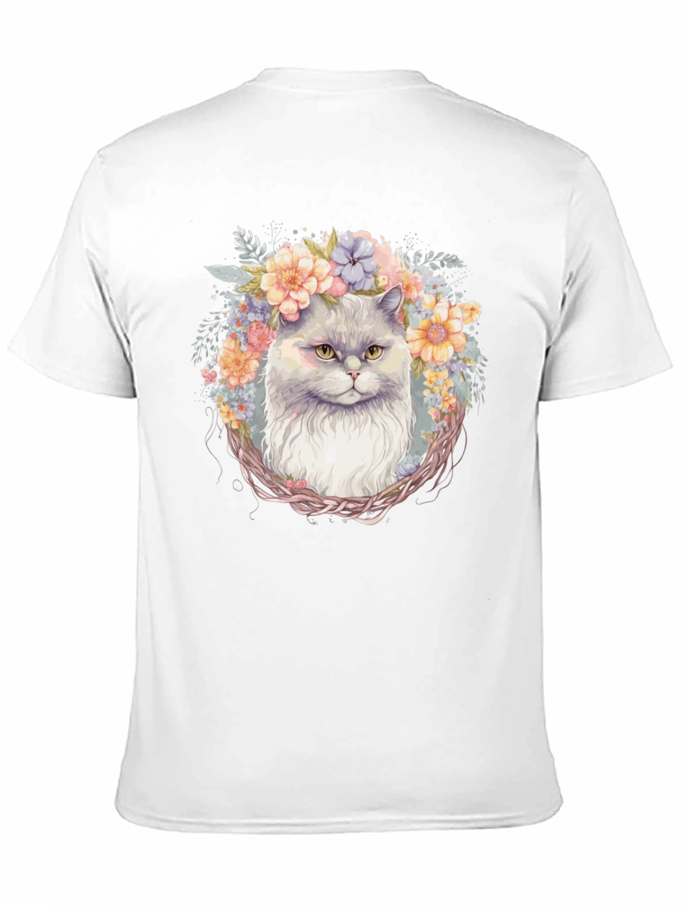 Floral Cat T-Shirt: Whimsical Comfort