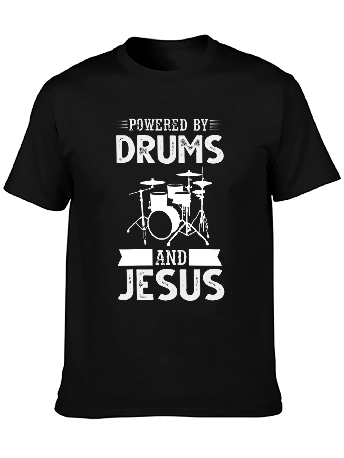 Powered By Drums & Jesus Graphic Tee