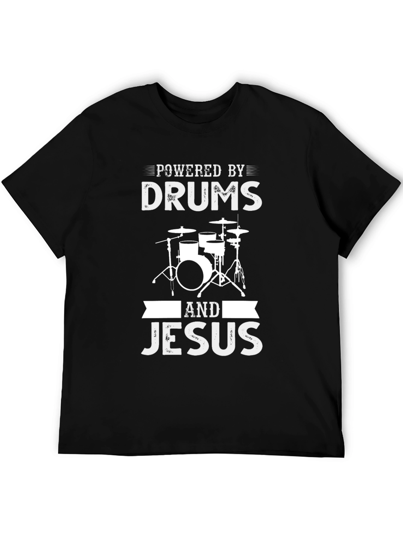 Powered By Drums & Jesus Graphic Tee