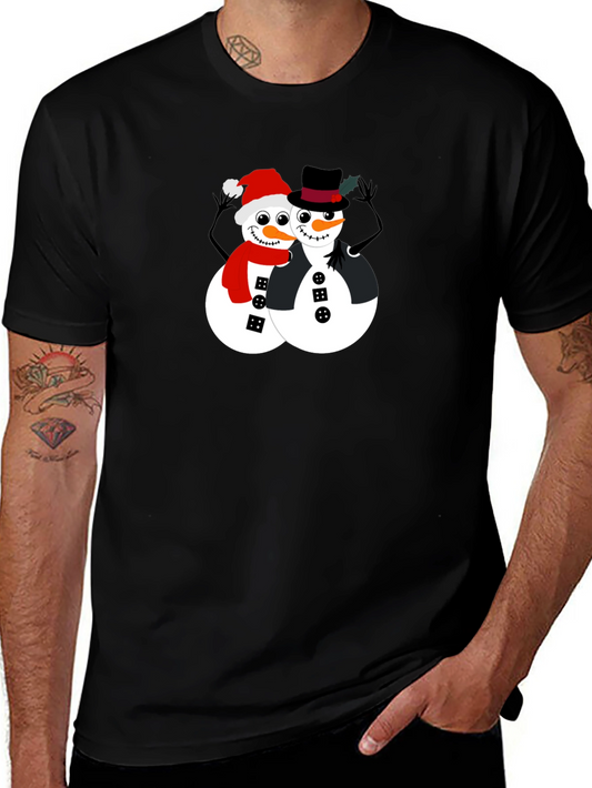 Festive Snowman Couple Graphic Tee