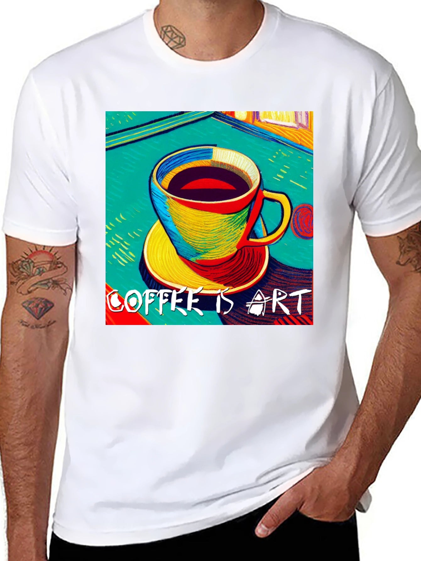 Coffee is Art Graphic Tee - Black