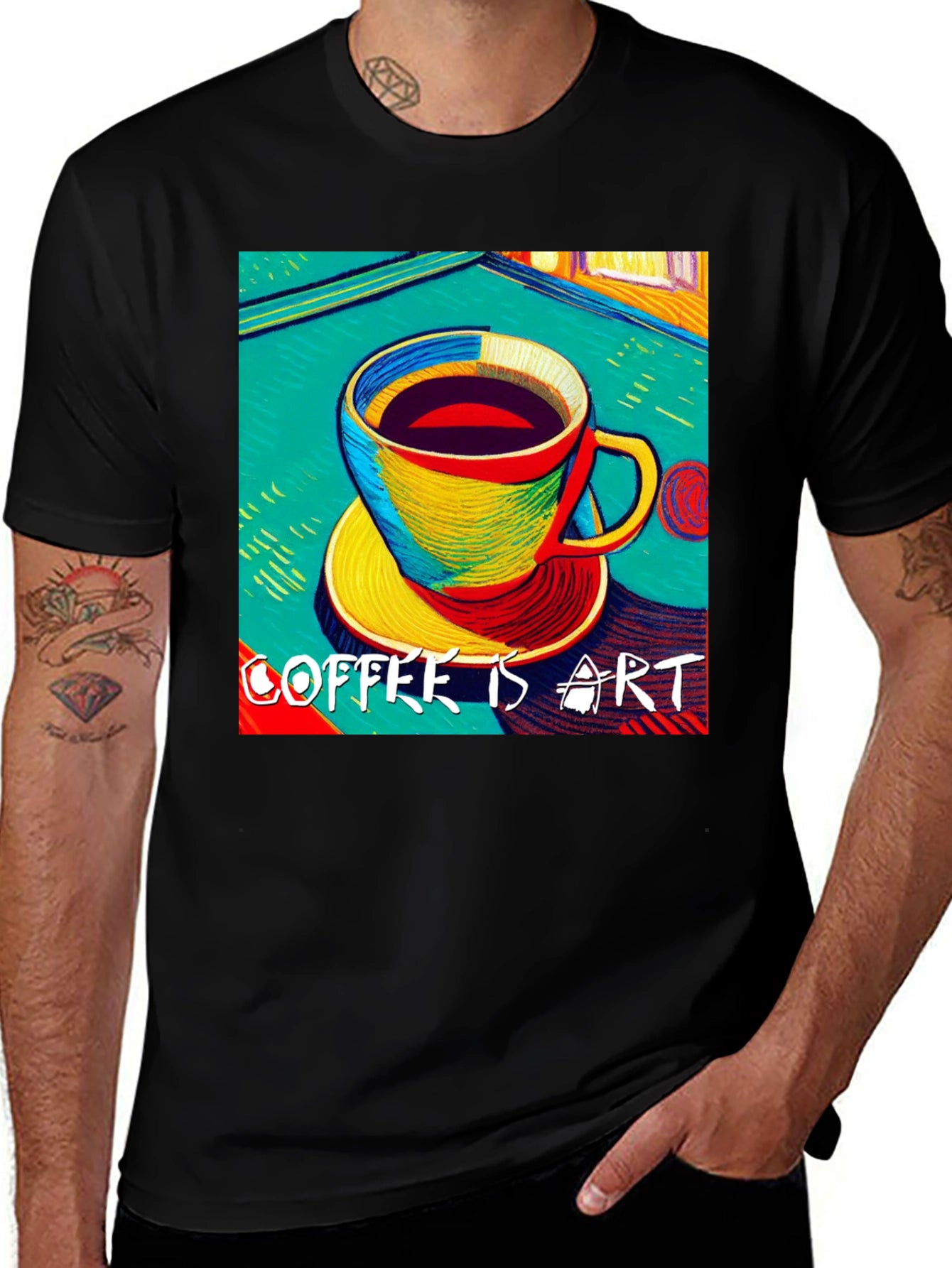 Coffee is Art Graphic Tee - Black