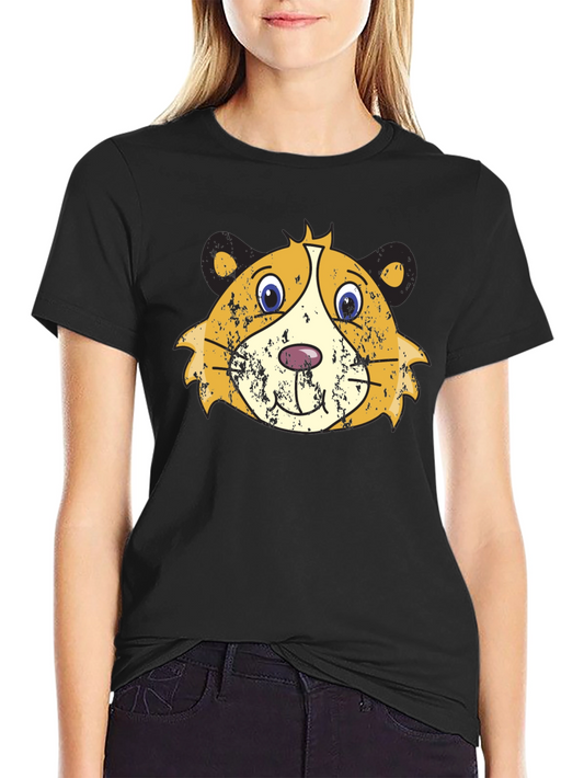 Guinea Pig Graphic T-Shirt - Distressed Cartoon Design