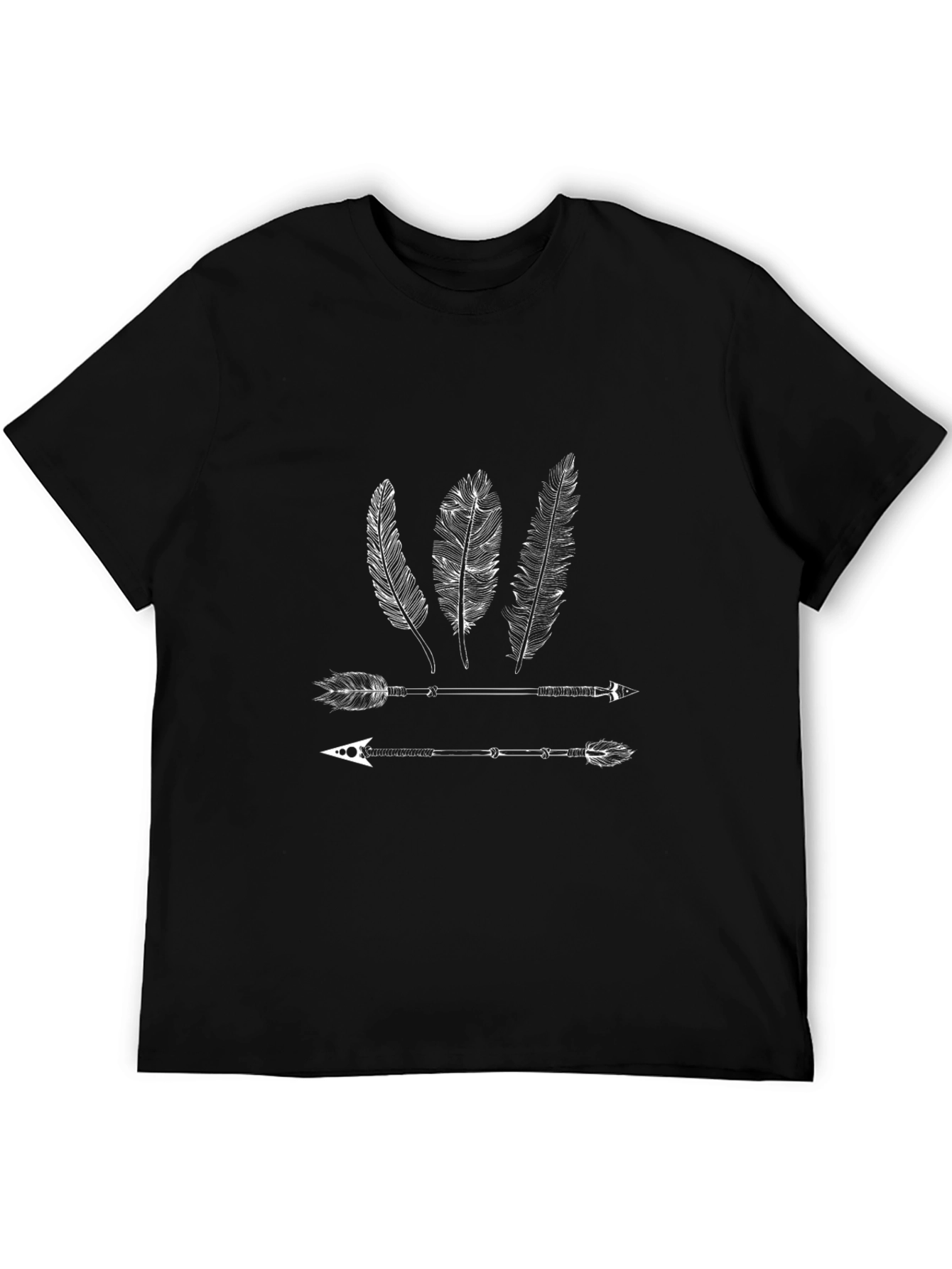 Feather & Arrow Graphic T-Shirt - Trendy Black Tee