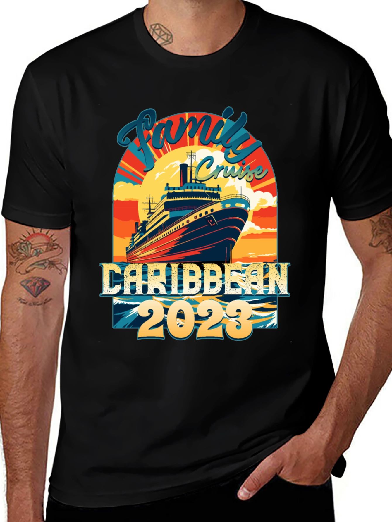 Family Cruise Caribbean 2023 Graphic Tee