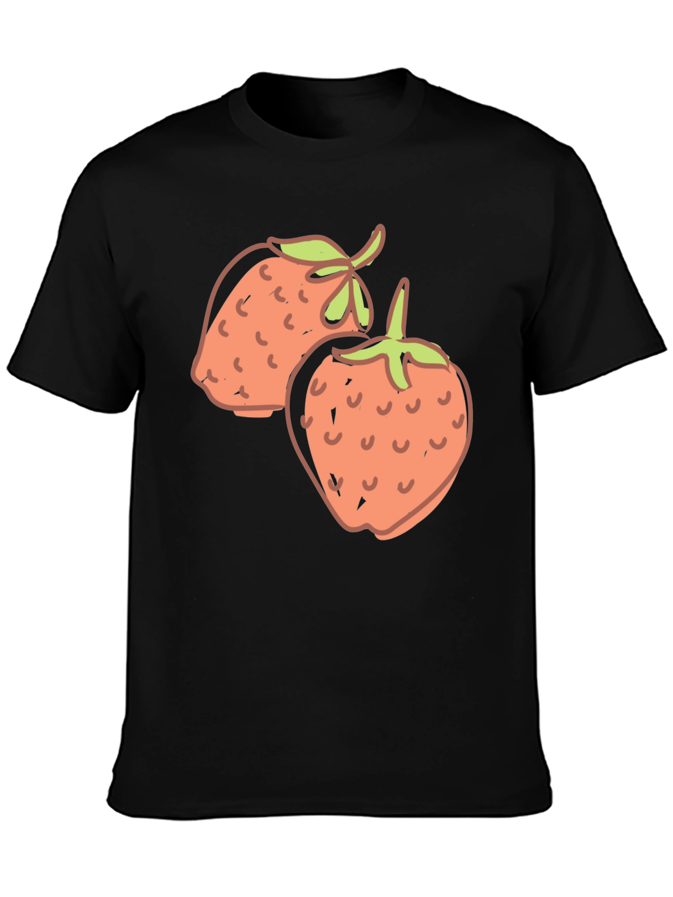 Strawberry Graphic Black T-Shirt