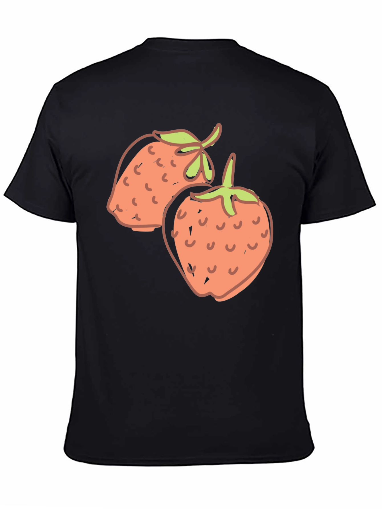 Strawberry Graphic Black T-Shirt