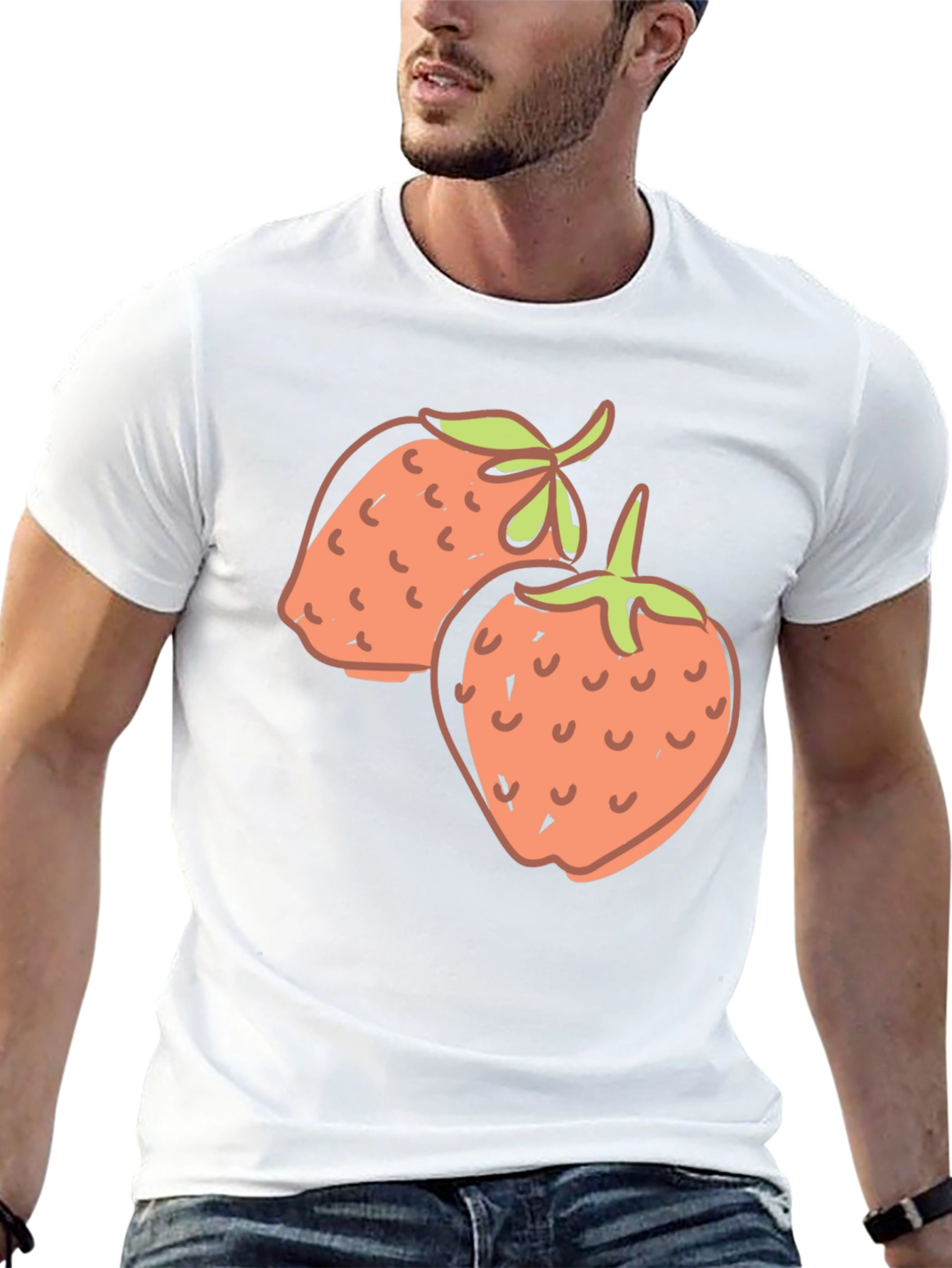 Strawberry Graphic Black T-Shirt