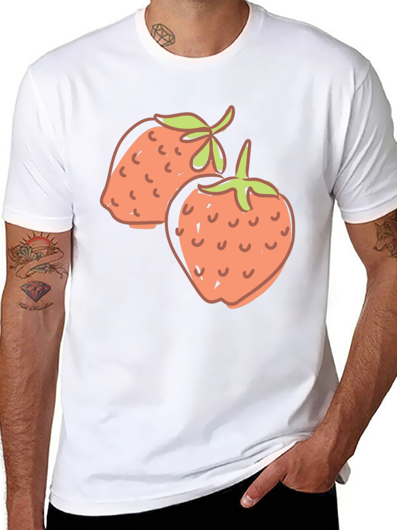Strawberry Graphic Black T-Shirt