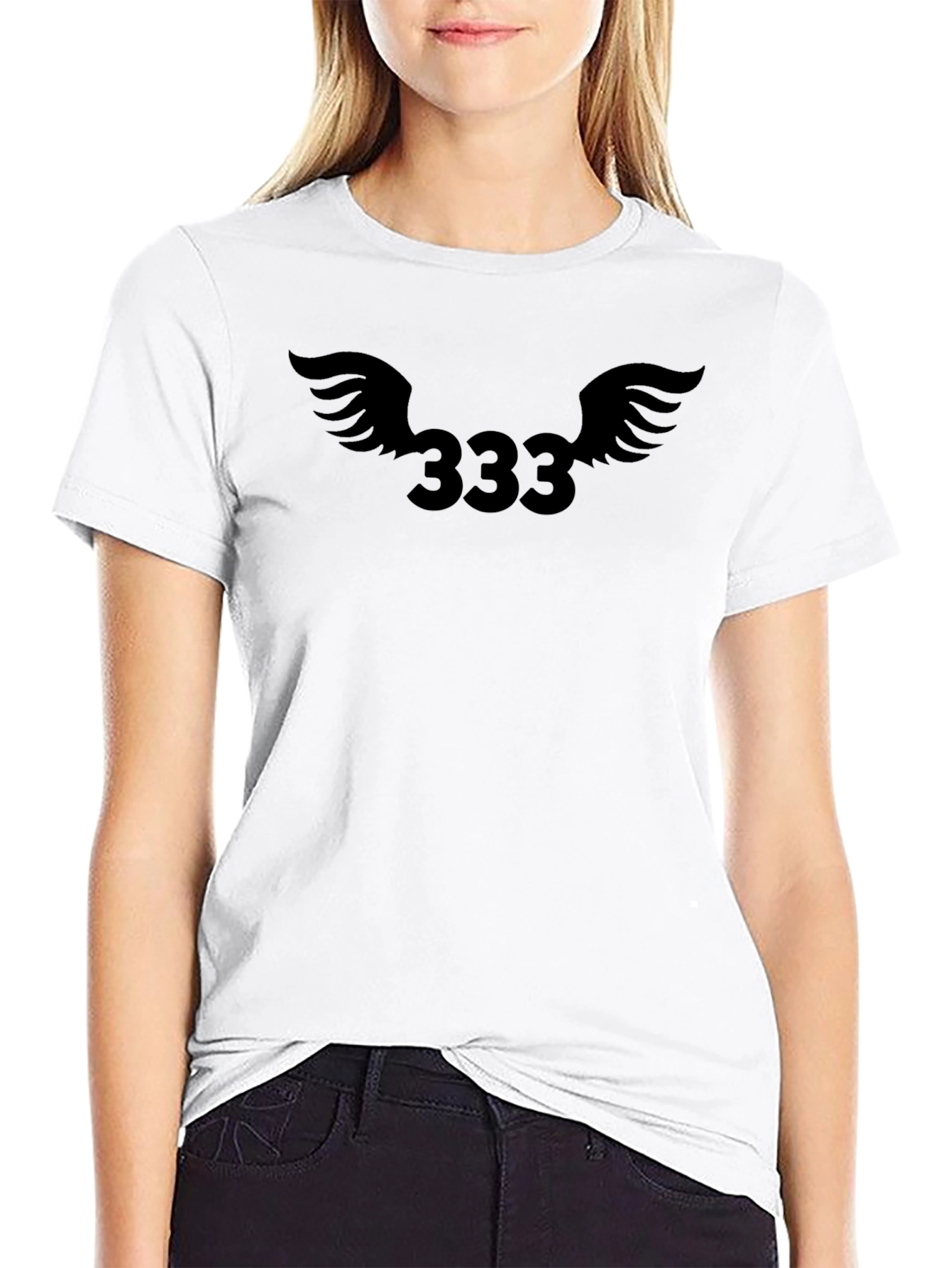Angel Number 333 Graphic Tee - Black