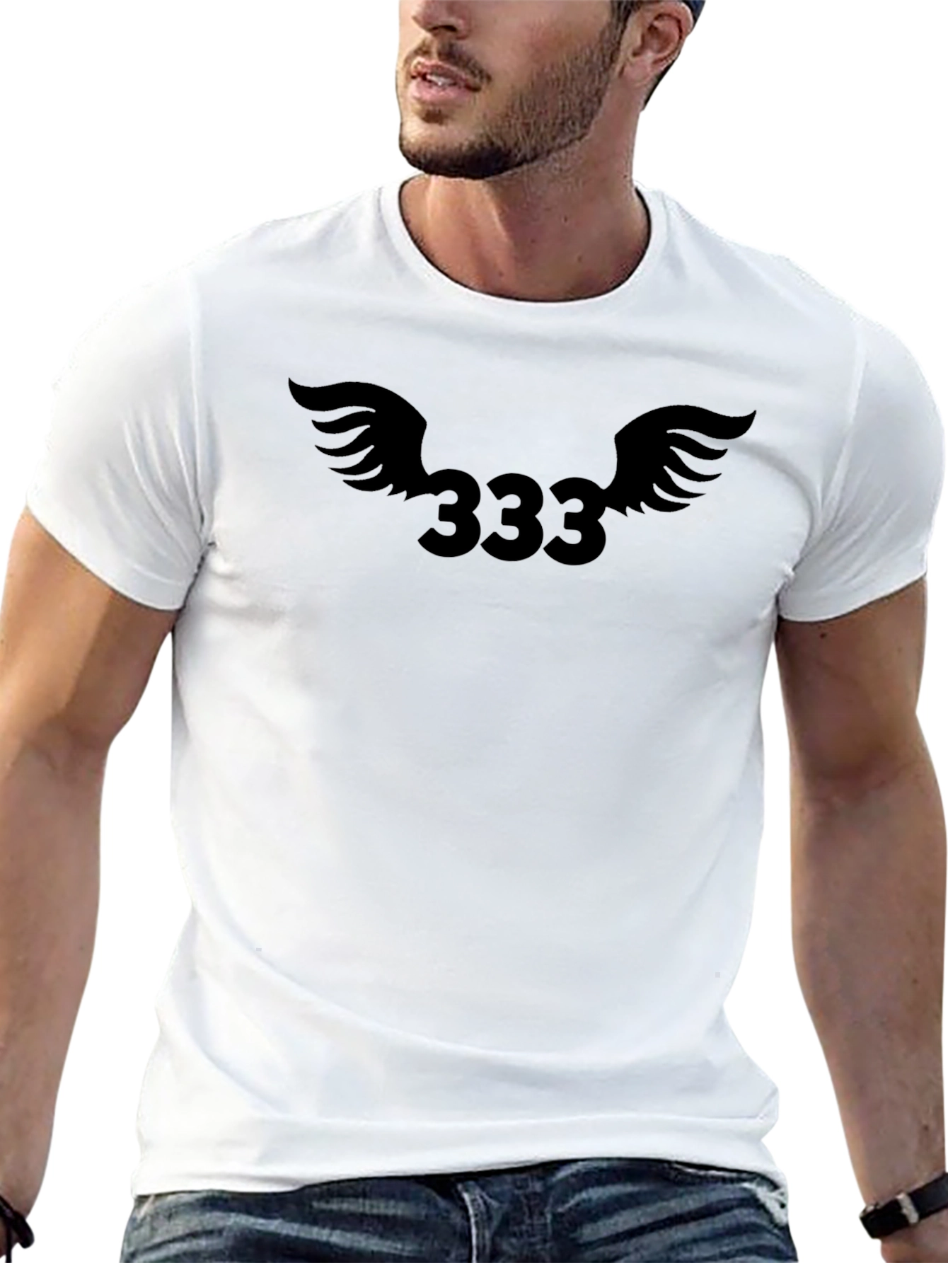 Angel Number 333 Graphic Tee - Black