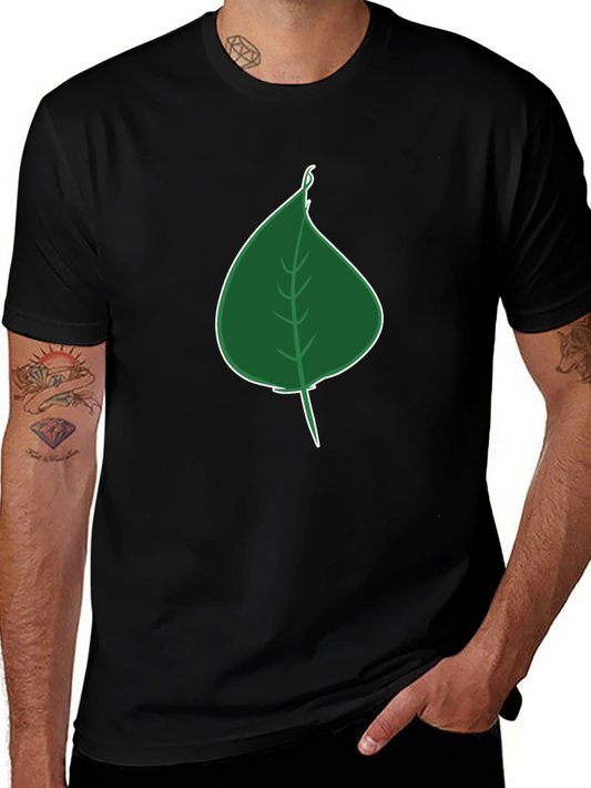 Leaf Graphic Tee - Black Casual T-Shirt