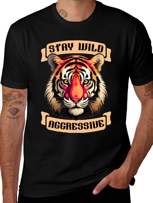 Stay Wild Aggressive Tiger Graphic Tee