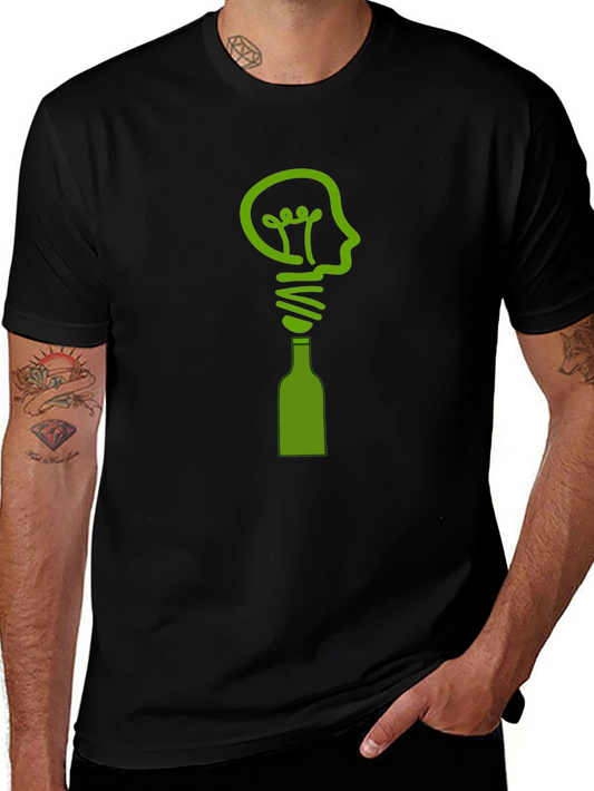 Creative Idea T-Shirt - Lightbulb & Bottle Design