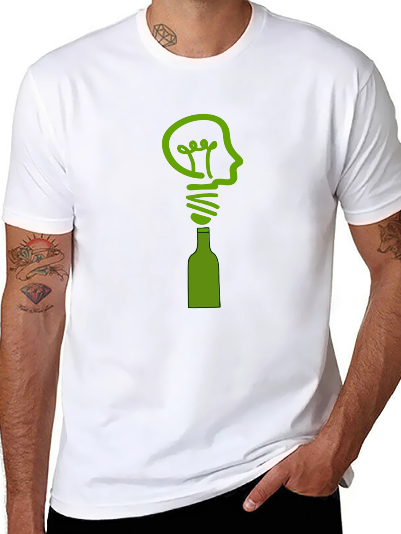 Creative Idea T-Shirt - Lightbulb & Bottle Design