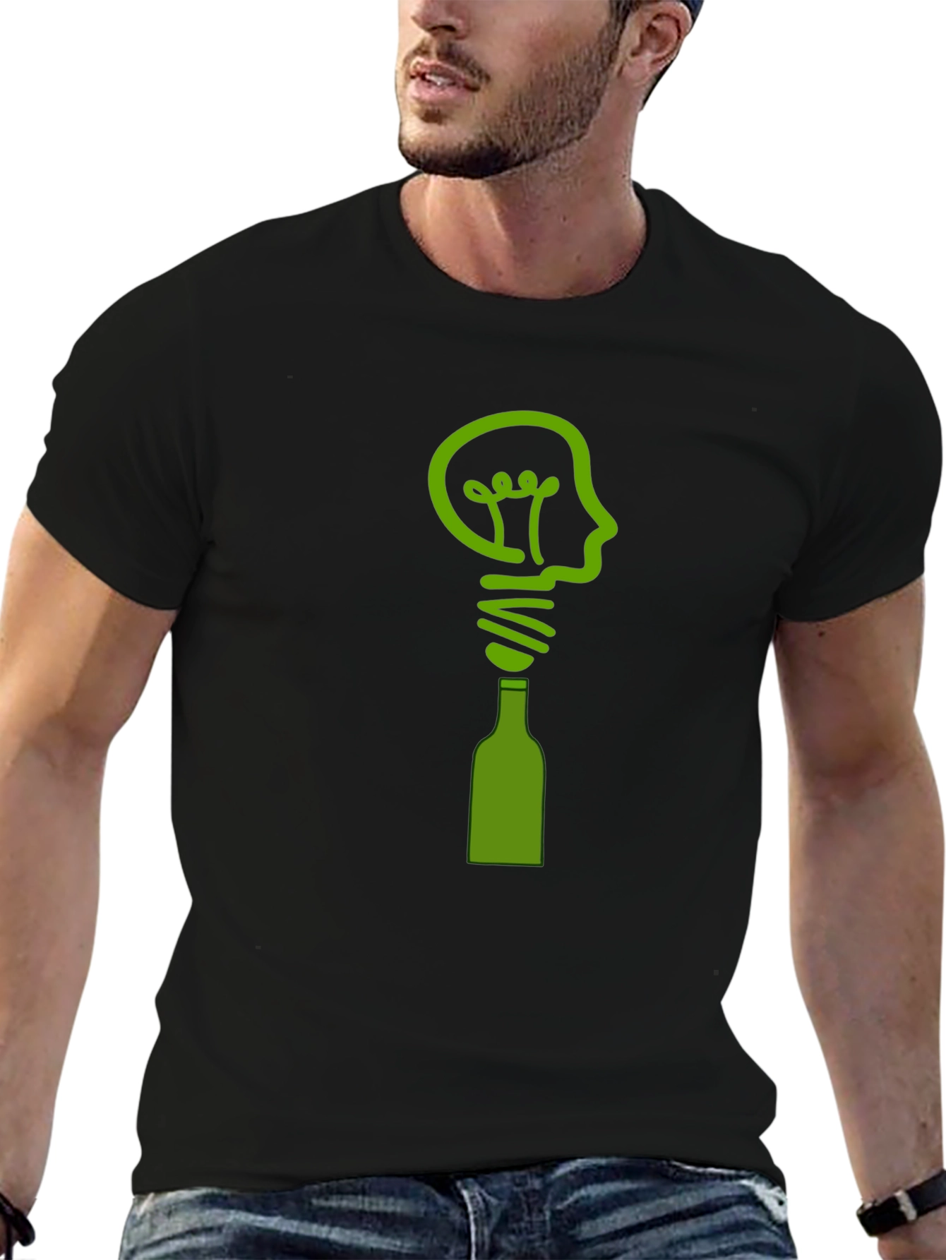 Creative Idea T-Shirt - Lightbulb & Bottle Design
