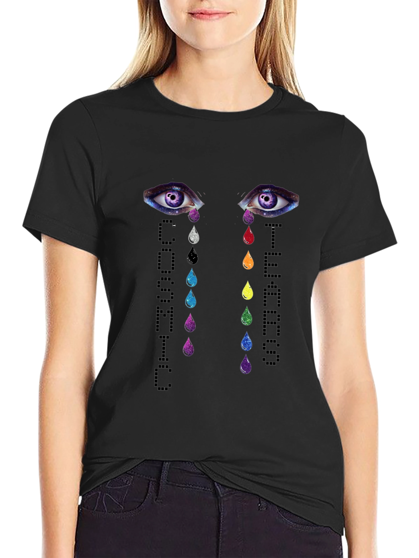 Cosmic Tears Graphic T-Shirt - Unisex Black Tee