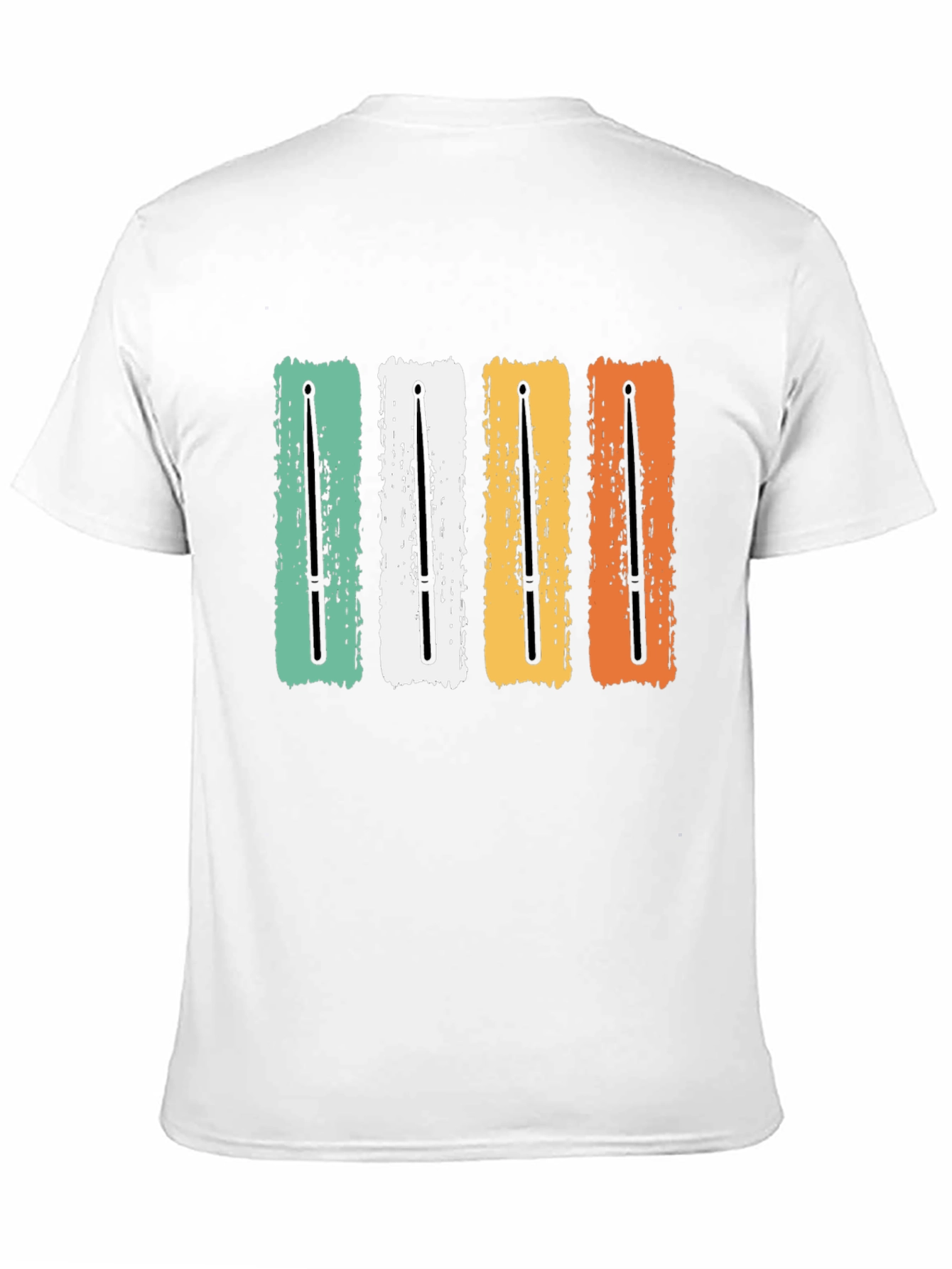 Retro Drum Sticks Black T-Shirt