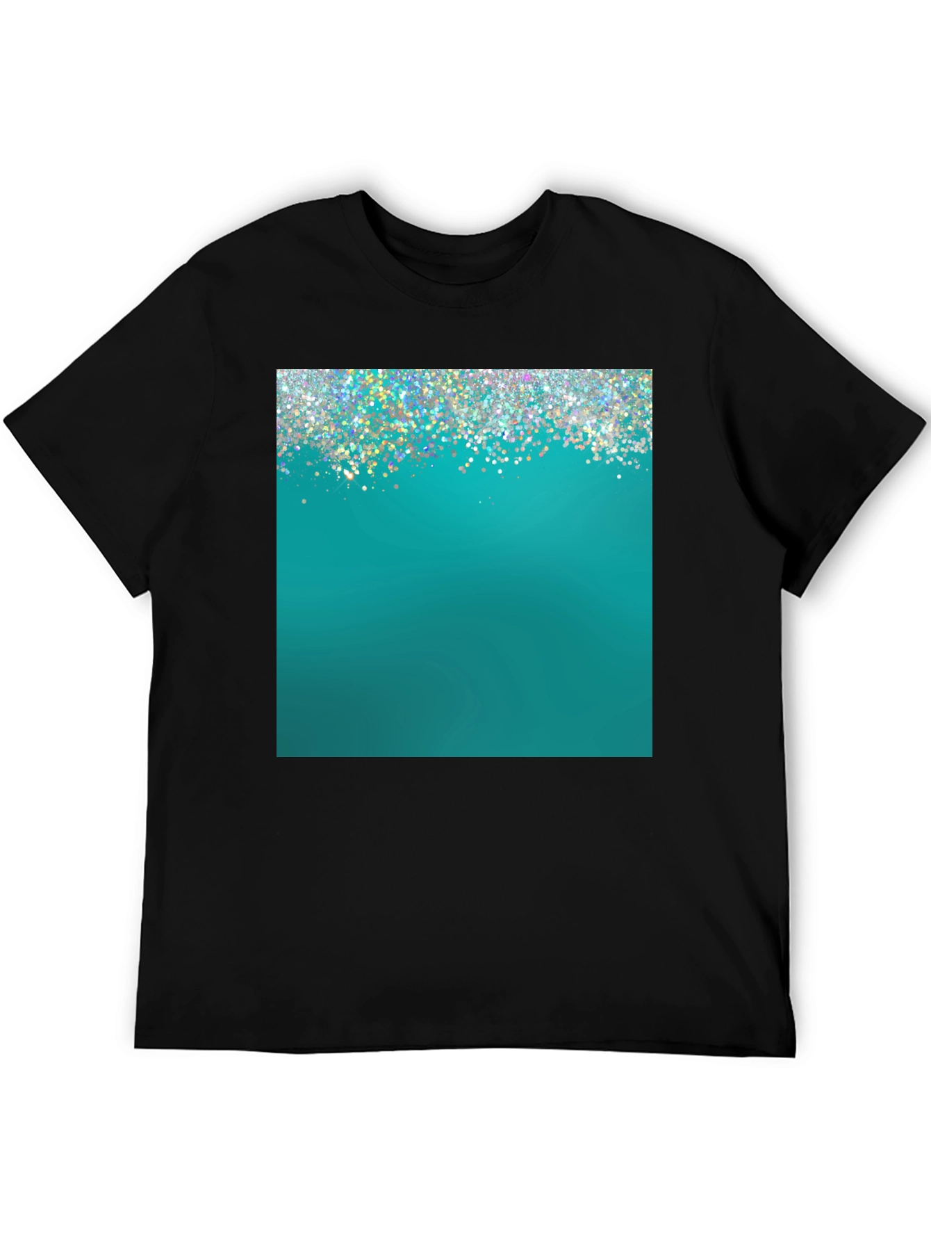 Teal Sparkle Graphic Tee - Modern Style