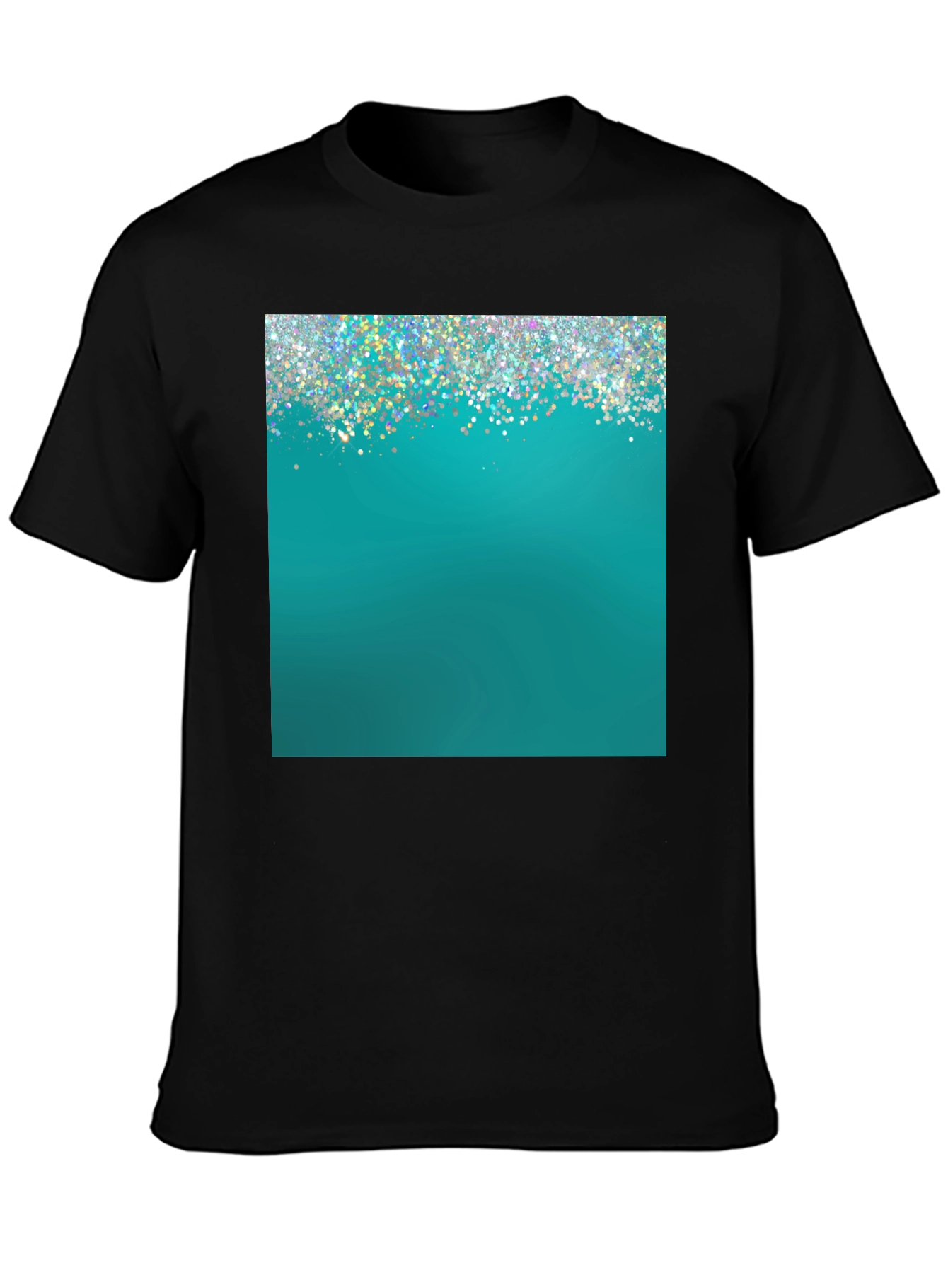 Teal Sparkle Graphic Tee - Modern Style