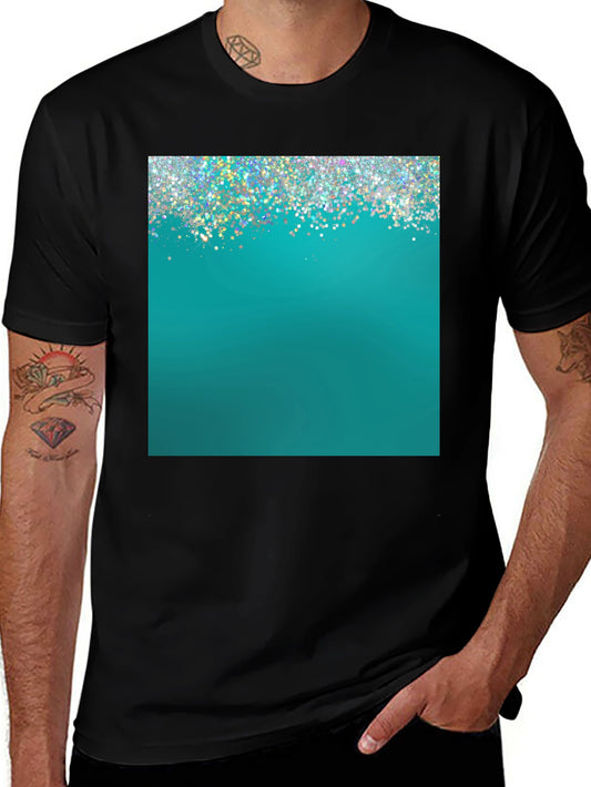 Teal Sparkle Graphic Tee - Modern Style