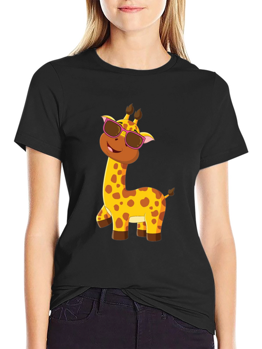 Cool Giraffe Tee: Fun Cartoon Animal Graphic T-Shirt
