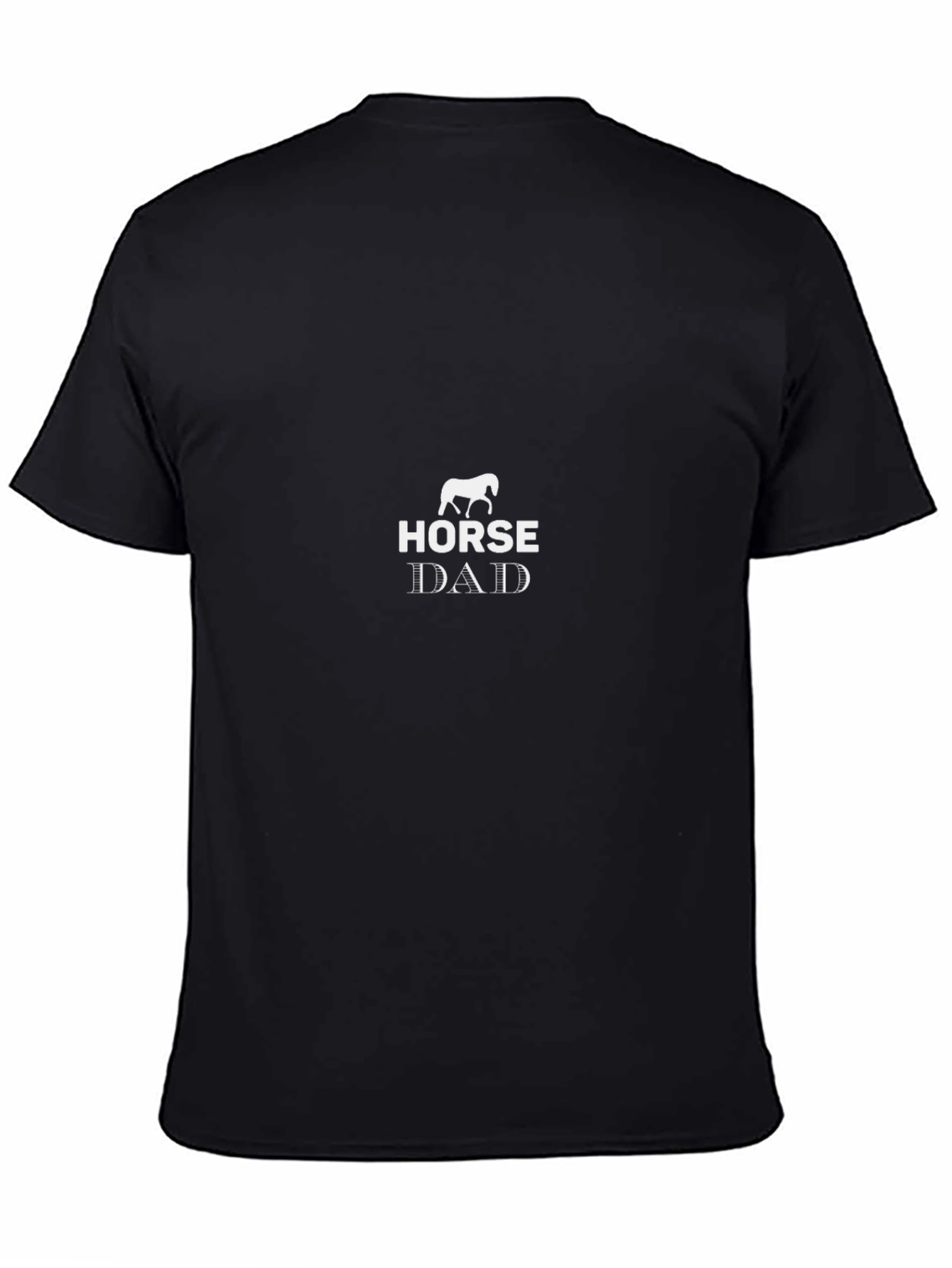 Horse Dad Graphic T-Shirt - Black Casual Tee