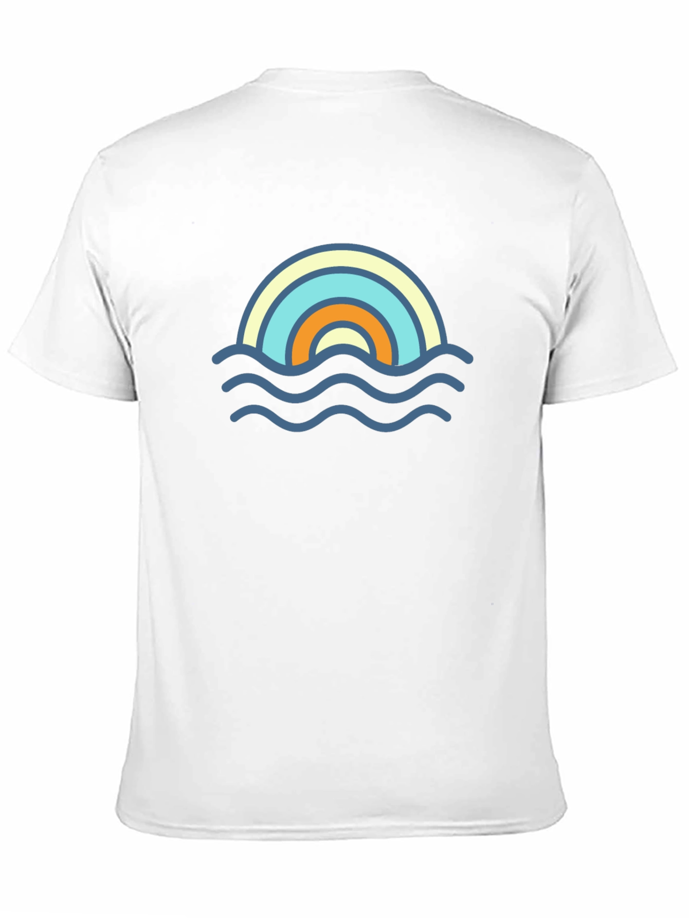 Rainbow Wave Graphic Tee - Stylish Black T-Shirt