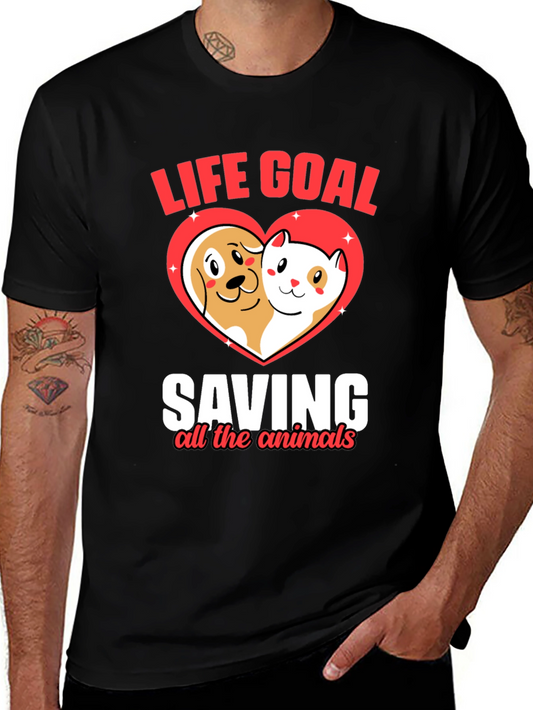 Life Goal Saving Animals Graphic T-Shirt