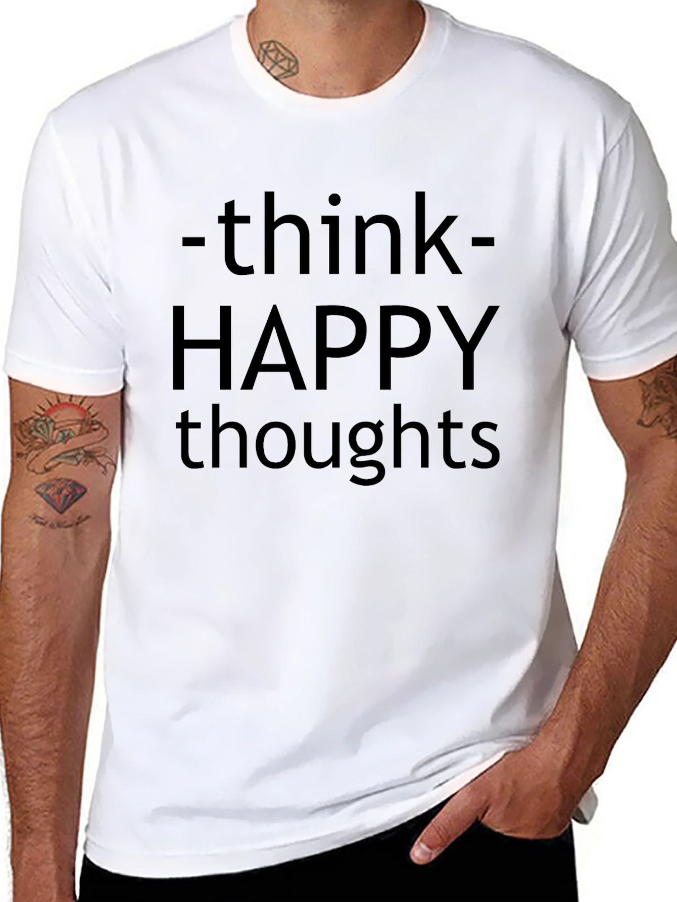 Think Happy Thoughts T-Shirt - Motivational Tee