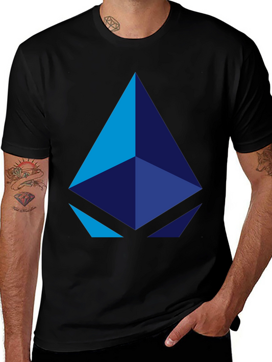 Geometric Pyramid Graphic Black T-Shirt