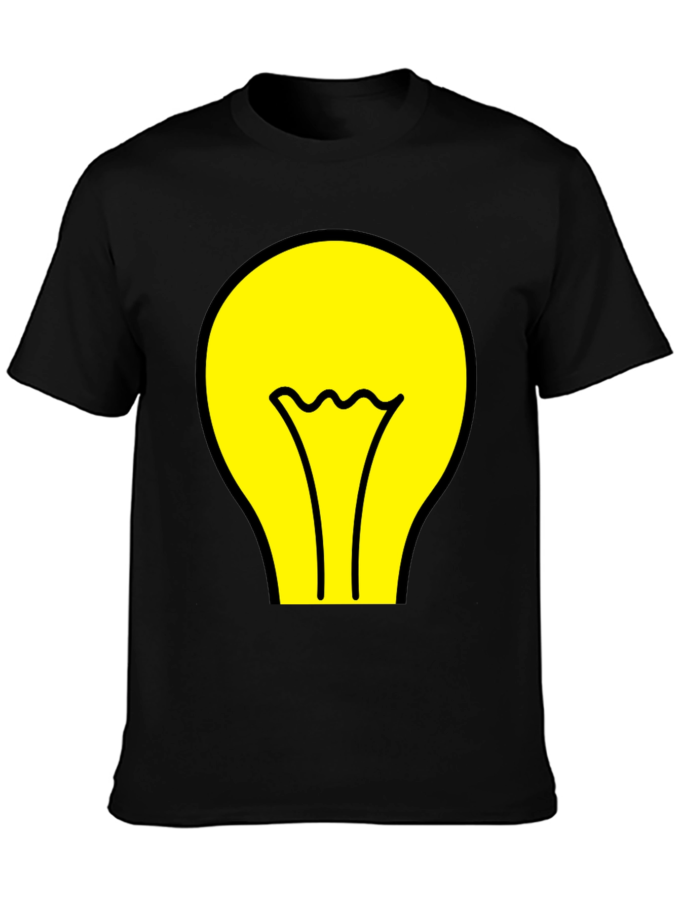 Idea Bulb Graphic Tee - Black Cotton T-Shirt