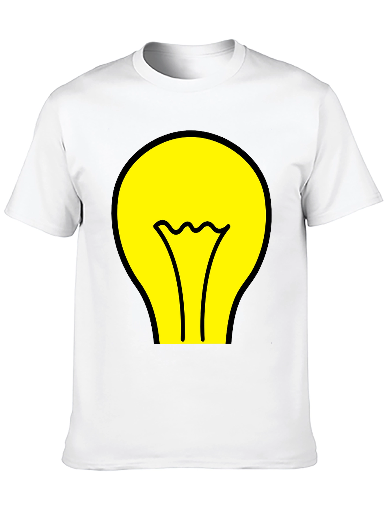 Idea Bulb Graphic Tee - Black Cotton T-Shirt