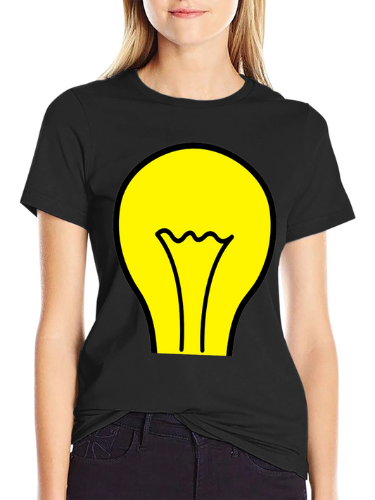 Idea Bulb Graphic Tee - Black Cotton T-Shirt