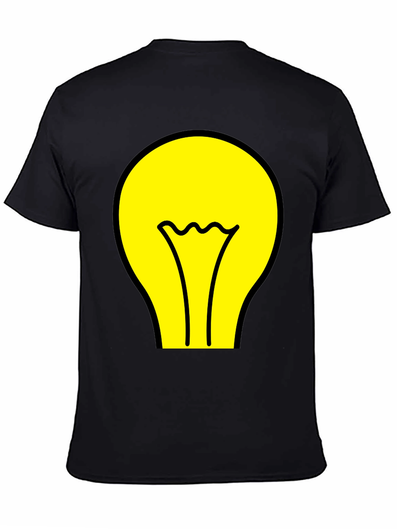 Idea Bulb Graphic Tee - Black Cotton T-Shirt