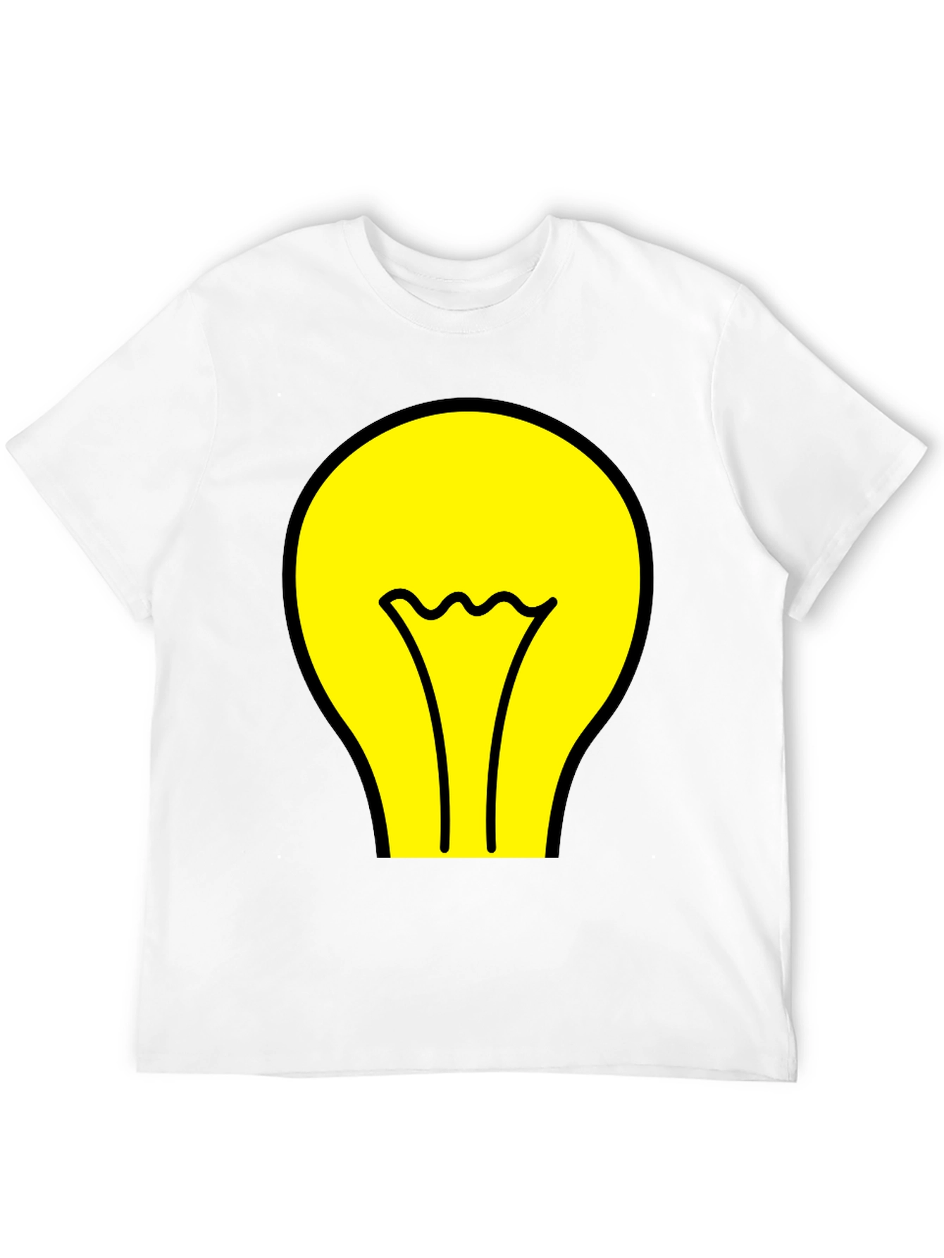 Idea Bulb Graphic Tee - Black Cotton T-Shirt