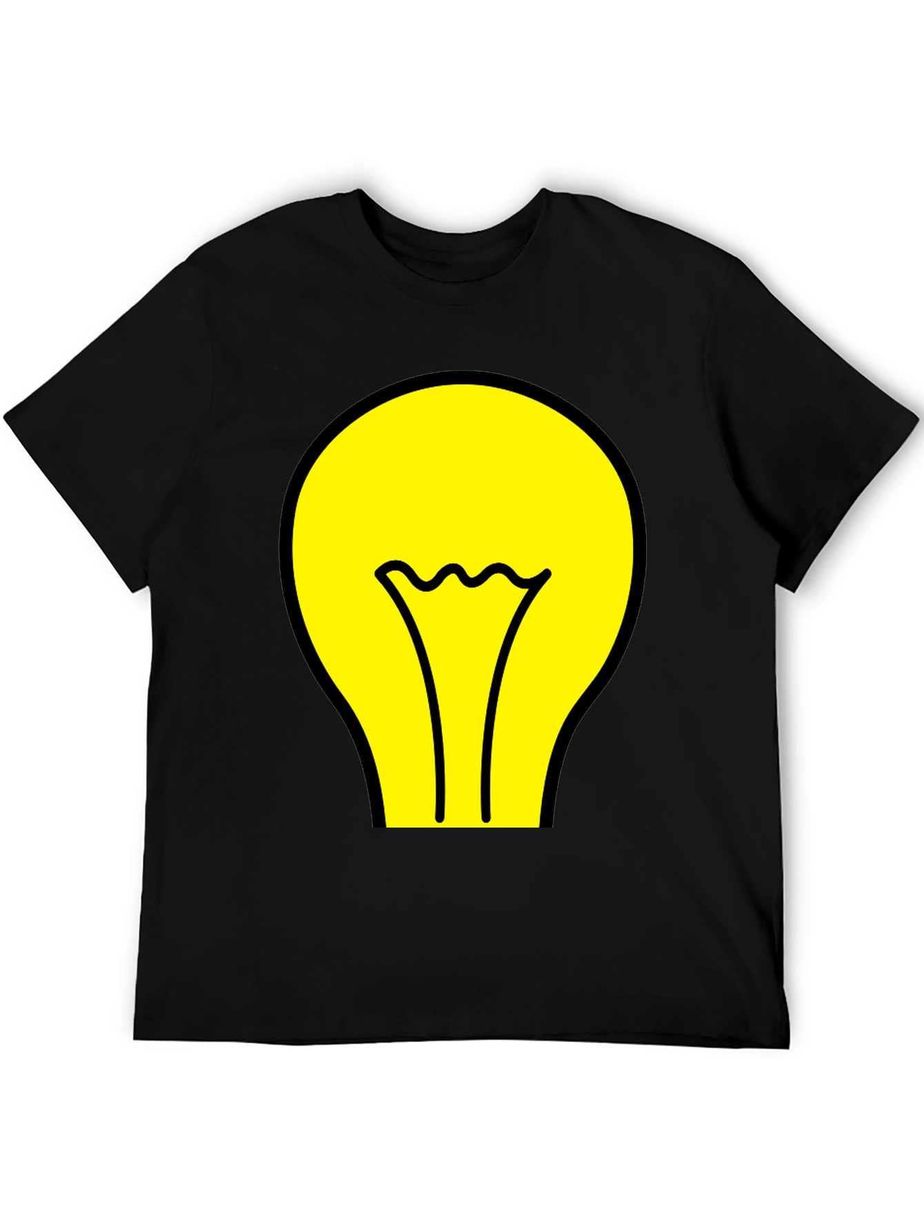 Idea Bulb Graphic Tee - Black Cotton T-Shirt
