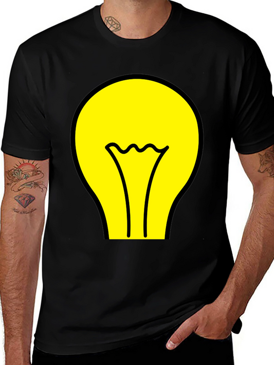 Idea Bulb Graphic Tee - Black Cotton T-Shirt