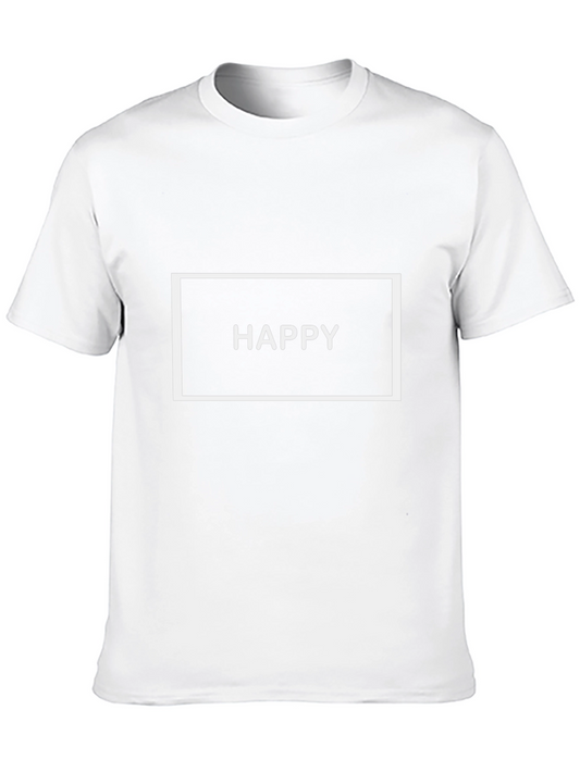 Happy Graphic Tee - Black Cotton T-Shirt