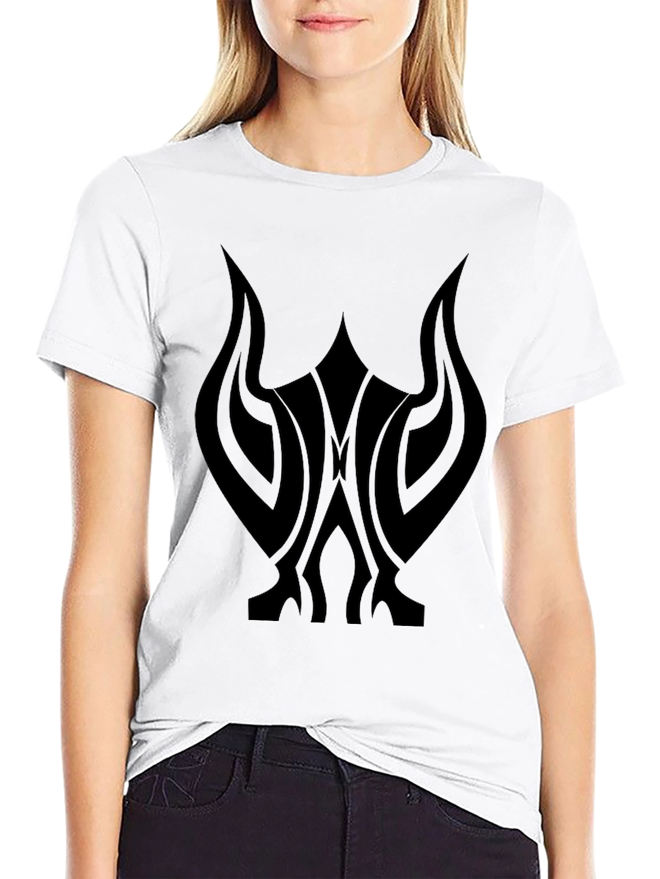 Black Graphic Tee - Tribal Design