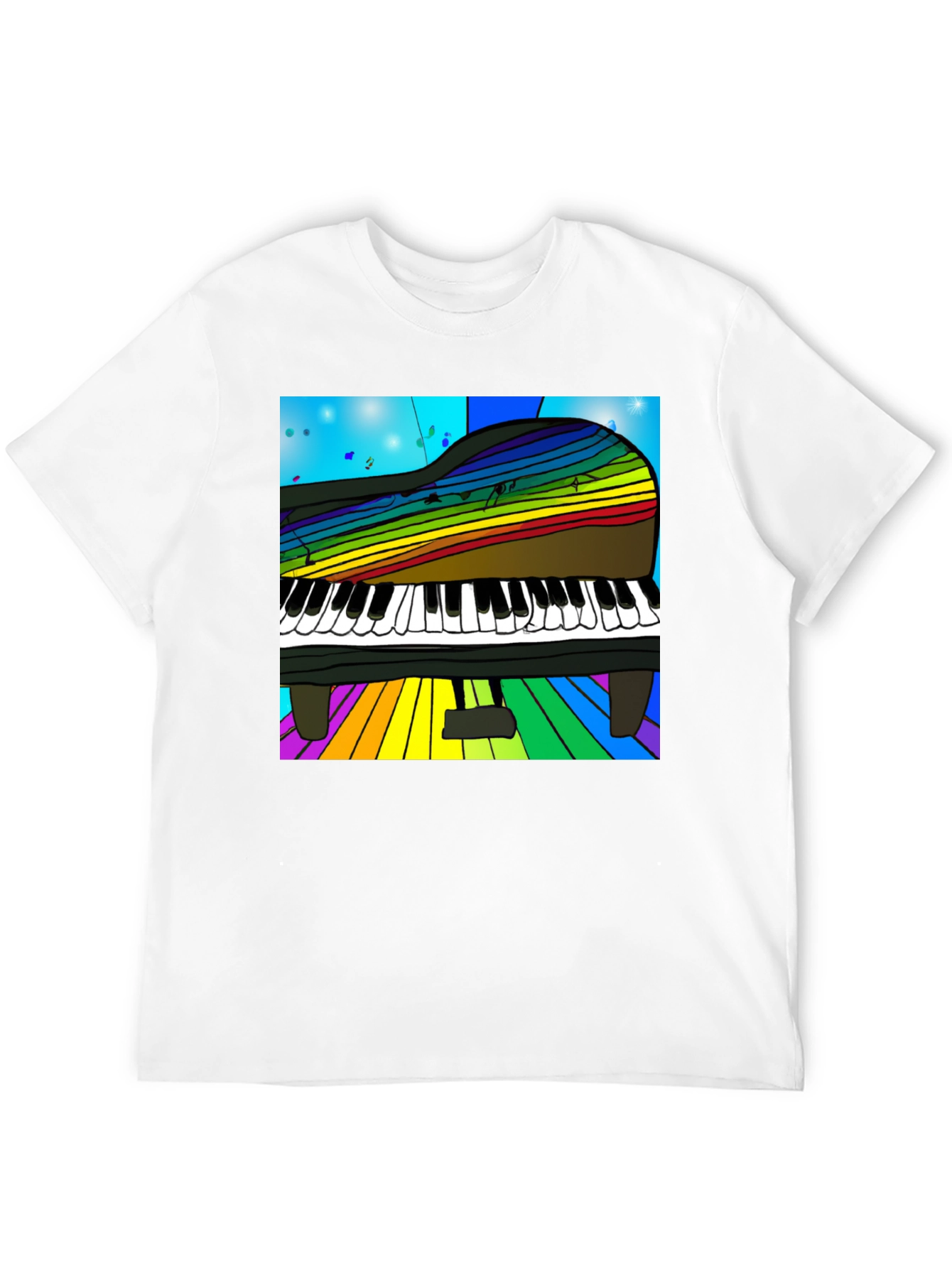 Rainbow Piano T-Shirt - Music Lover Tee