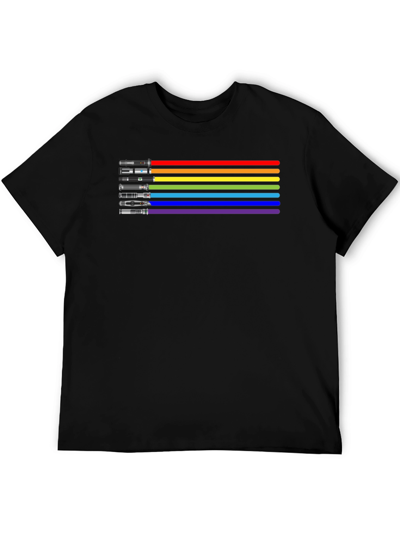 Rainbow Lightsaber Graphic Tee - Black