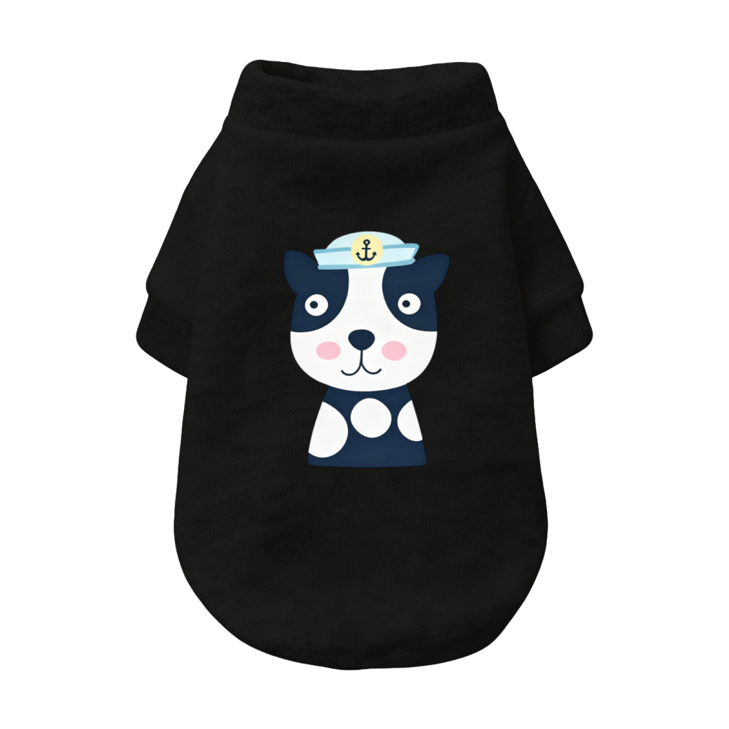 Sailor Cartoon Puppy Anchor Print Soft Grey Dog Sweater